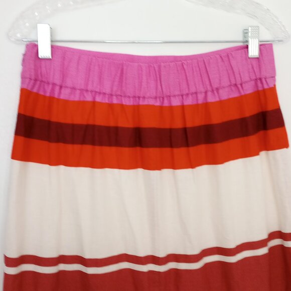 Ann Taylor Striped Linen-Blend Midi Skirt - Picture 6 of 13